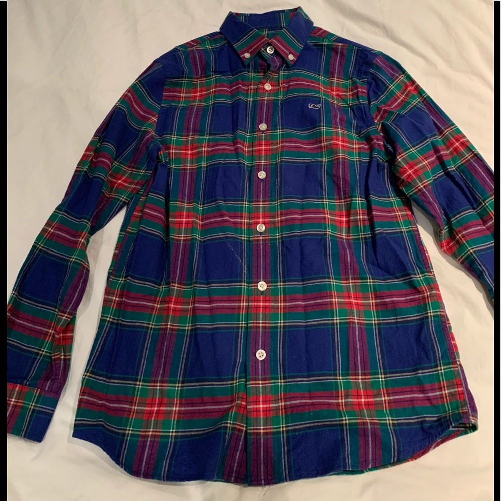 Vinyard Vines boys brushed cotton/flannel whale shirt